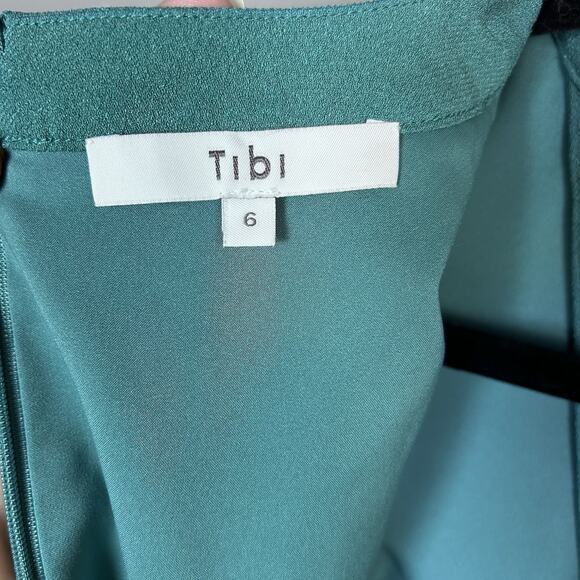 Tibi Dress‎ Size 6 Savana Cutout Crepe Mini Long Sleeve Cypella Teal Green - Picture 8 of 12